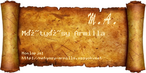 Mátyásy Armilla névjegykártya